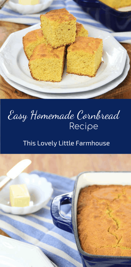 Easy Homemade Cornbread From Scratch | This Lovely Little Farmhouse #homemadecornbread #easyrecipes #fromscratch