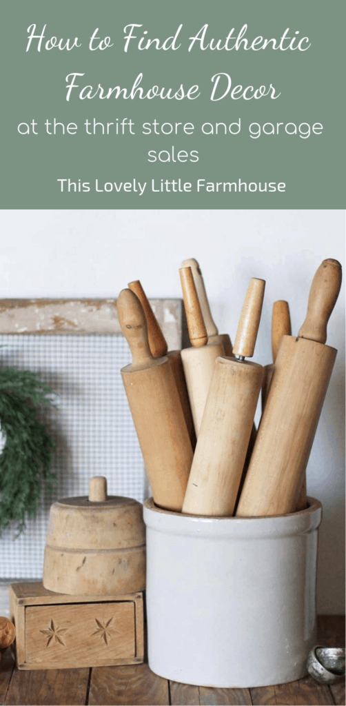 How To Find Authentic Farmhouse Decor at the Thrift Store and Garage Sales | This Lovely Little Farmhouse #farmhousestyle #authenticfarmhousedecor
