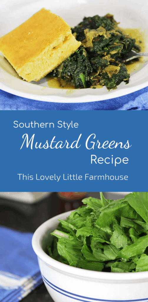 Easy Southern Style Mustard, Collard, or Turnip Greens | This Lovely Little Farmhouse #mustardgreens #collardgreens #turnipgreens #southerncooking
