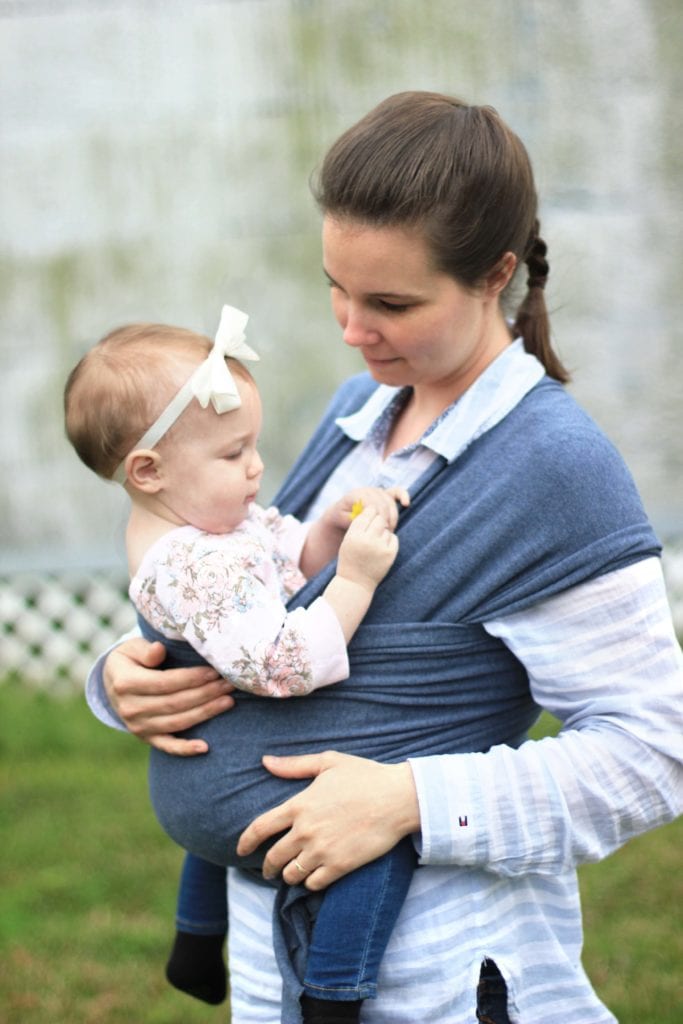 how to carry an older baby in a moby wrap for baby wearing 