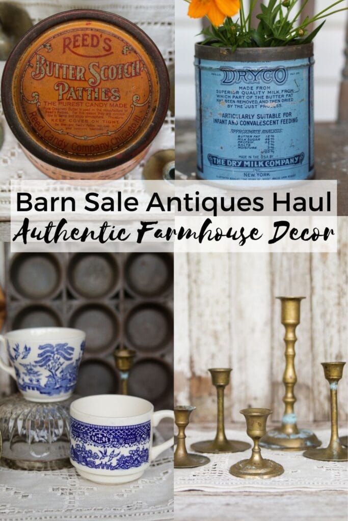 If you love the farmhouse style but prefer the antique and vintage vibes over a Hobby Lobby farmhouse, you'll love our haul of authentic farmhouse decor from our recent barn sale trip! #authenticfarmhousedecor #farmhousestyle #realfarmhousestyle #realfarmhouse
