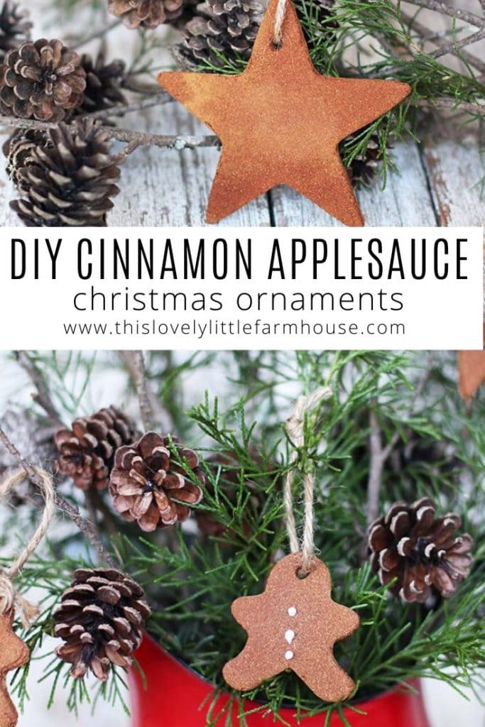 How to make DIY Scandinavian inspired Cinnamon Applesauce Christmas ornaments | This Lovely Little Farmhouse #scandinavianchristmas #homemadechristmasornaments #diychristmas