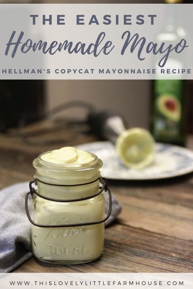Look no further for an easy healthy homemade mayonnaise recipe! This avocado oil mayonnaise recipe made in with an immersion blender may just convince you never to buy store bought mayo again! #healthymayonnaiserecipe #avocadooilmayonnaise #besthomemademayorecipe