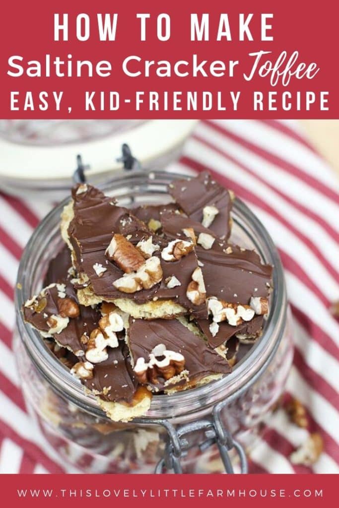 This is a super easy saltine cracker toffee recipe that disappears so fast you may even want to make two batches. Consider yourself warned, it’s addicting!! Also known as Christmas Crack, saltine cracker toffee is the perfect treat for any time of the year! #saltinecrackertoffee #saltinecrackercandy #easycandyrecipe #easytoffeerecipes 