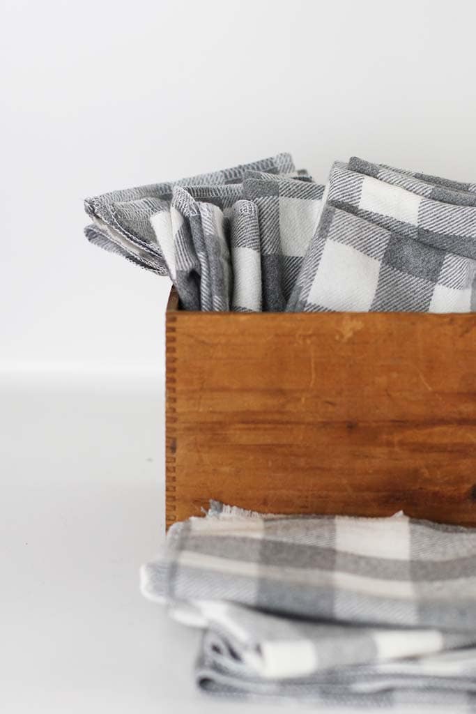 vintage box of diy flannel unpaper towels