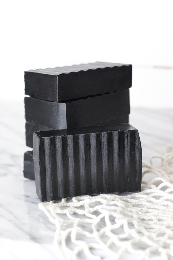 5 bars of handmade activated charcoal bar soap